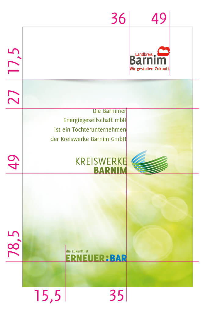 Vorderseite mit Bemaßung