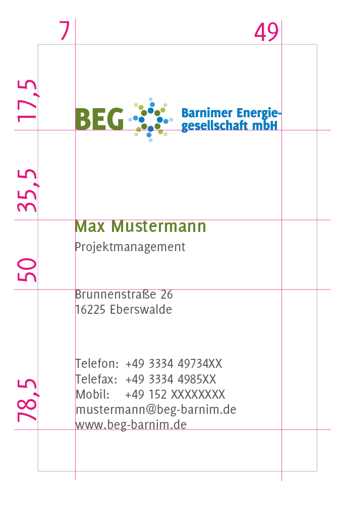 Rückseite mit Bemaßung